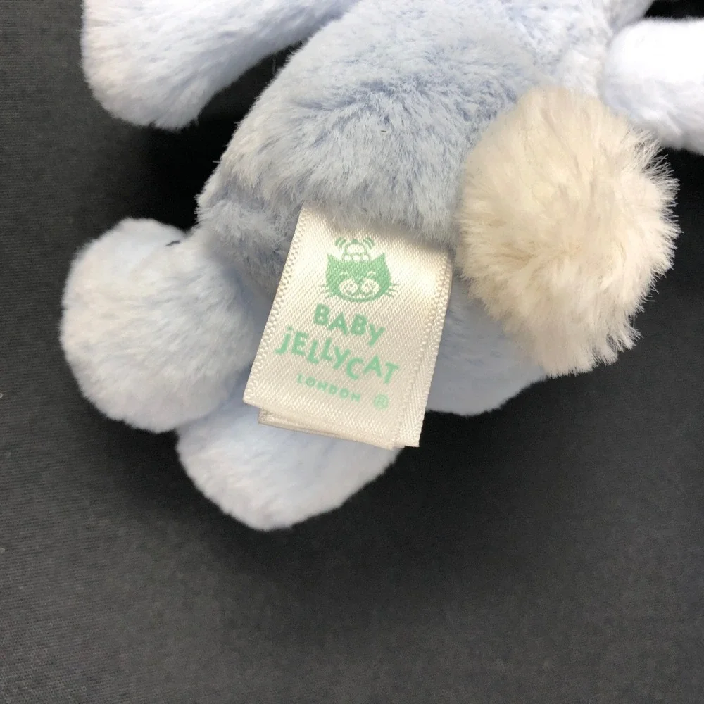 Jellycat Bashful Bunny Musical Pull Plush Baby Crib Toy Pastel Blue Rabbit
